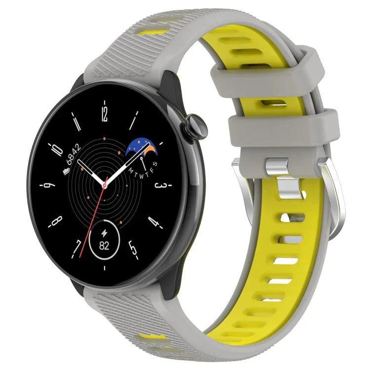 20 mm Sportliches zweifarbiges Silikonarmband mit Stahlschließe, passend für Samsung Galaxy Watch 6 (40 mm) und Samsung Galaxy Watch 6 Classic (43 mm).