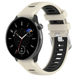 20 mm Sportliches zweifarbiges Silikonarmband mit Stahlschließe, passend für Samsung Galaxy Watch 6 (40 mm) und Samsung Galaxy Watch 6 Classic (43 mm).