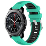 22mm Sports Two-Color Steel Buckle Silicone Watch Band, For Samsung Galaxy Watch3 45mm, For Samsung Galaxy Watch 46mm, For Samsung Gear S3 Classic, For Samsung Gear S3 Frontier