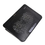 N99 USB Doppel-Lüfter Hohles geschnitztes Design Wärmeableitung Laptop-Kühlpad, N99