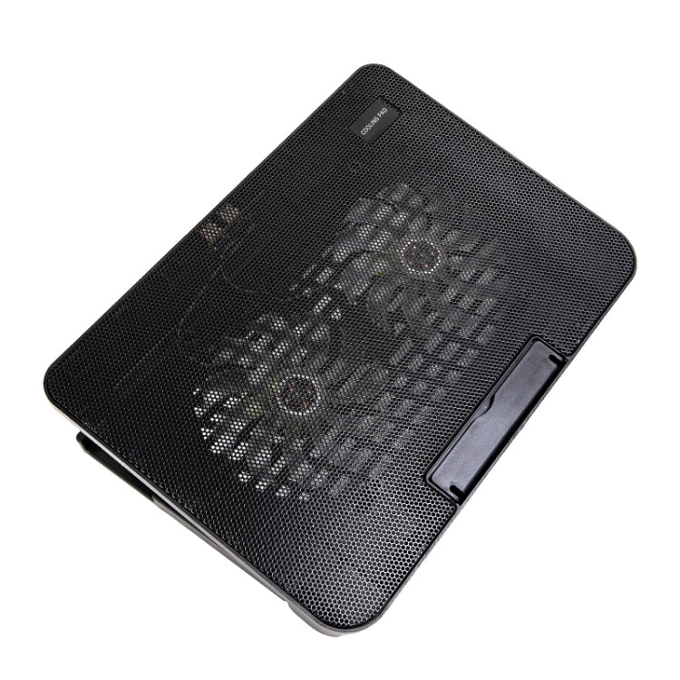 N99 USB Doppel-Lüfter Hohles geschnitztes Design Wärmeableitung Laptop-Kühlpad, N99