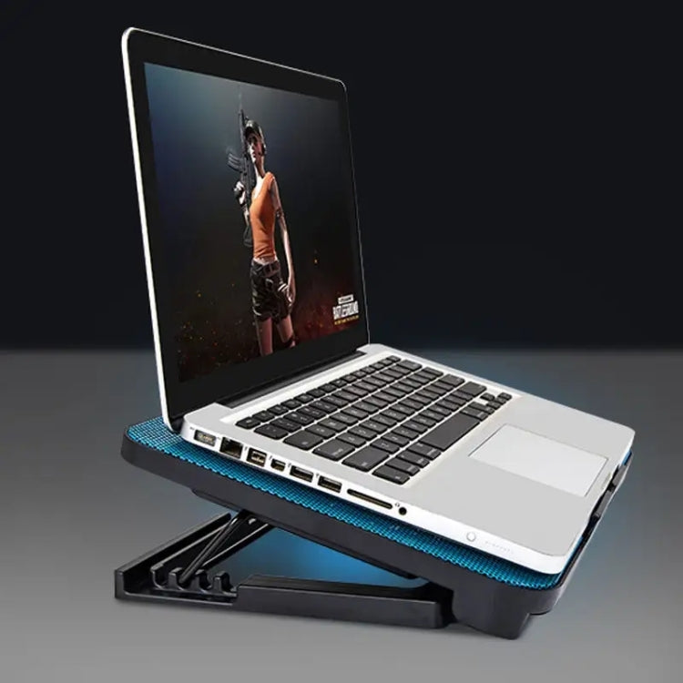 N99 USB Doppel-Lüfter Hohles geschnitztes Design Wärmeableitung Laptop-Kühlpad, N99