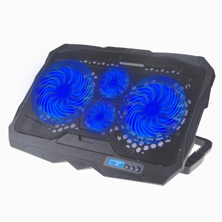 S18 Aluminium Vier-Lüfter Gaming Laptop Kühlpad Klapphalter mit Windgeschwindigkeitsanzeige, S18