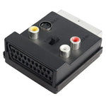 JUNSUNMAY 21 Pin Scart Stecker auf Buchse S-Video 3 Cinch-Adapter Umschaltbar Ein/Aus Audio Konverter