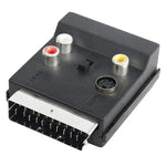 JUNSUNMAY 21 Pin Scart Stecker auf Buchse S-Video 3 Cinch-Adapter Umschaltbar Ein/Aus Audio Konverter
