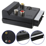 JUNSUNMAY 21 Pin Scart Stecker auf Buchse S-Video 3 Cinch-Adapter Umschaltbar Ein/Aus Audio Konverter