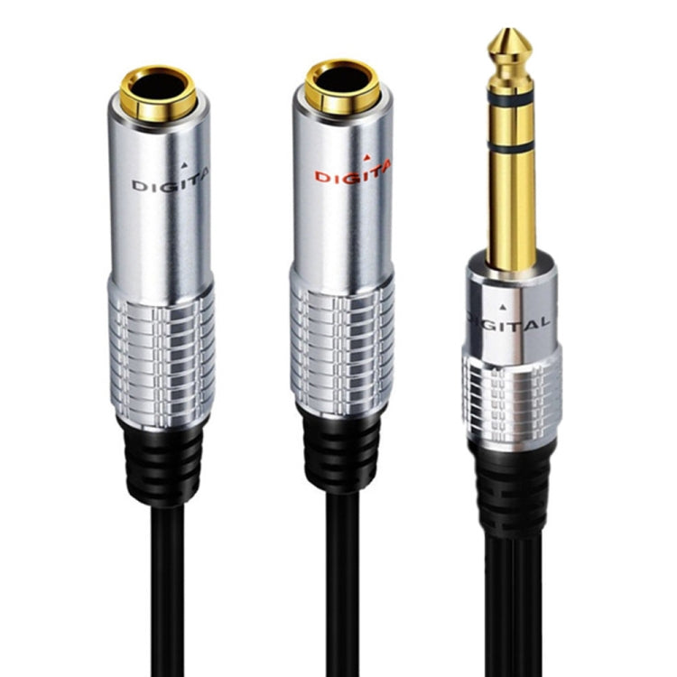 JUNSUNMAY 6,35mm Stecker zu Doppel 6,35mm Buchse Stereo-Audioadapter, Länge: 0,2m