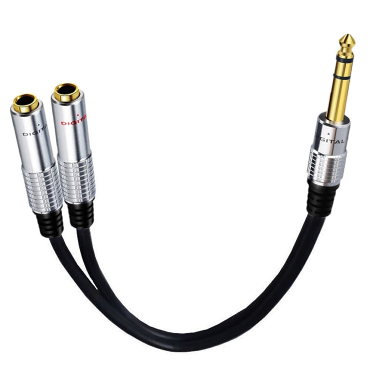 JUNSUNMAY 6,35mm Stecker zu Doppel 6,35mm Buchse Stereo-Audioadapter, Länge: 0,2m