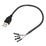 JUNSUNMAY USB 2.0 A auf Buchse 4-Pin Dupont Motherboard Header Adapter Verlängerungskabel, Länge: 0,3 m, USB Stecker, USB Buchse