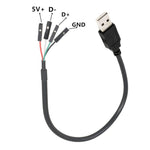 JUNSUNMAY USB 2.0 A auf Buchse 4-Pin Dupont Motherboard Header Adapter Verlängerungskabel, Länge: 0,3 m, USB Stecker, USB Buchse