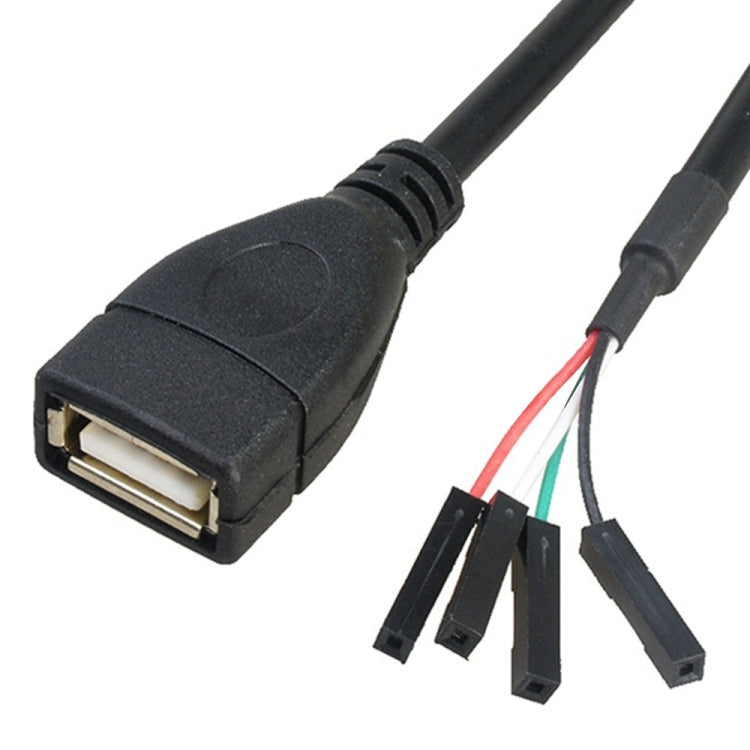 JUNSUNMAY USB 2.0 A auf Buchse 4-Pin Dupont Motherboard Header Adapter Verlängerungskabel, Länge: 0,3 m, USB Stecker, USB Buchse