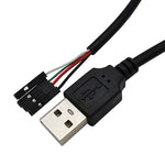 JUNSUNMAY USB 2.0 A auf Buchse 4-Pin Dupont Motherboard Header Adapter Verlängerungskabel, Länge: 0,3 m, USB Stecker, USB Buchse