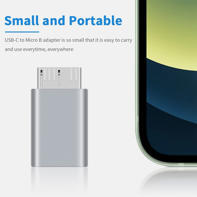 JUNSUNMAY USB-C / Typ-C Buchse auf Stecker USB 3.0 Micro B Adapter Konverter, 1 Stück, 2 Stück