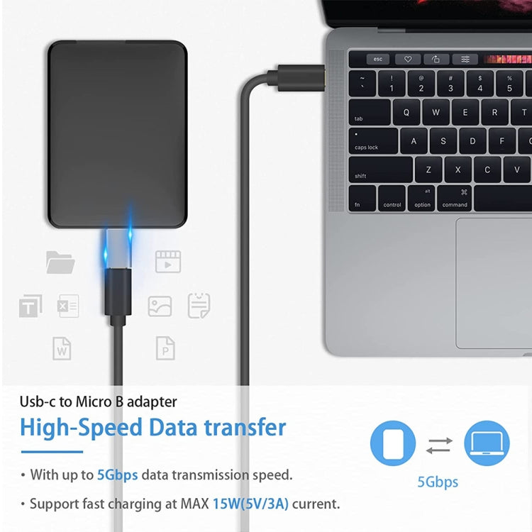 JUNSUNMAY USB-C / Typ-C Buchse auf Stecker USB 3.0 Micro B Adapter Konverter, 1 Stück, 2 Stück