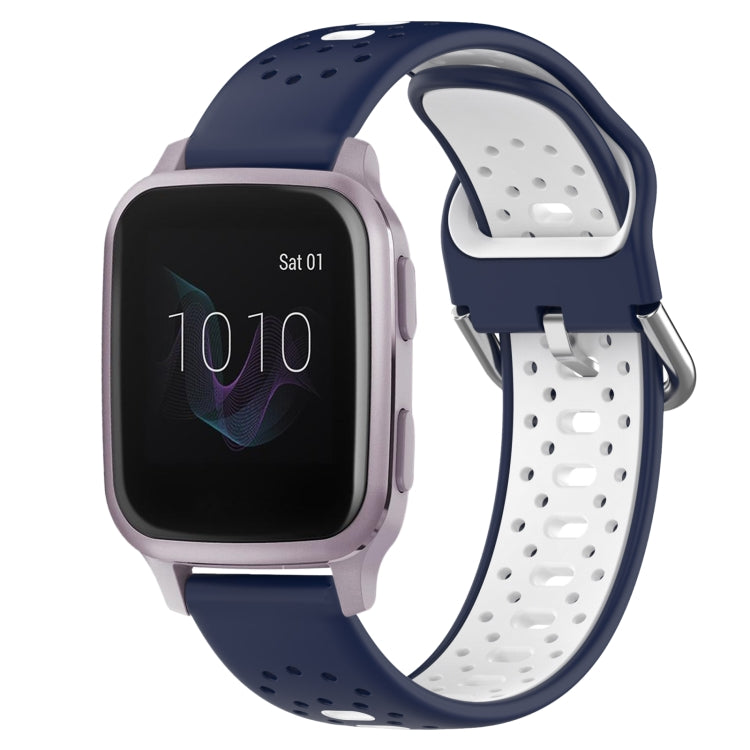 20mm Breathable Two-Color Silicone Watch Band, For Garmin Venu SQ, For Garmin VivoMove Style, For Garmin VivoMove Luxe