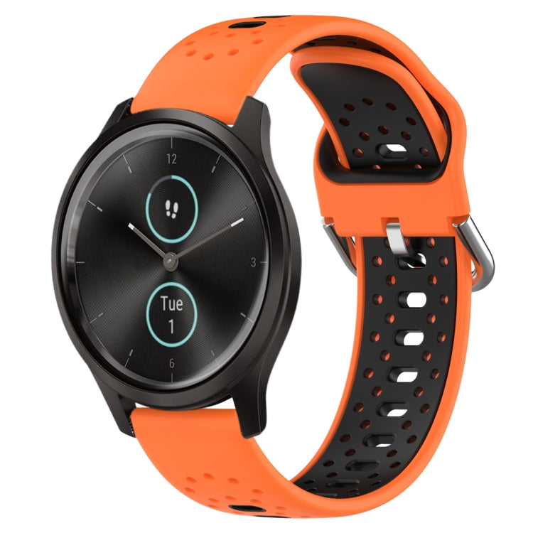 20mm Breathable Two-Color Silicone Watch Band, For Garmin Venu SQ, For Garmin VivoMove Style, For Garmin VivoMove Luxe