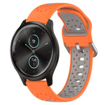 20mm Breathable Two-Color Silicone Watch Band, For Garmin Venu SQ, For Garmin VivoMove Style, For Garmin VivoMove Luxe
