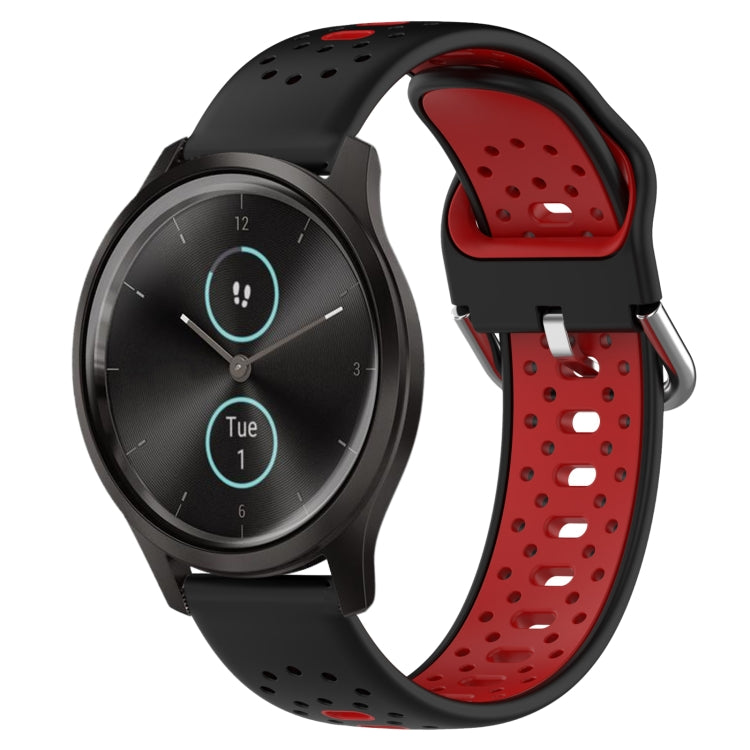 20mm Breathable Two-Color Silicone Watch Band, For Garmin Venu SQ, For Garmin VivoMove Style, For Garmin VivoMove Luxe