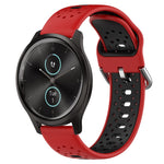 20mm Breathable Two-Color Silicone Watch Band, For Garmin Venu SQ, For Garmin VivoMove Style, For Garmin VivoMove Luxe