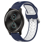 20mm Breathable Two-Color Silicone Watch Band, For Garmin Venu SQ, For Garmin VivoMove Style, For Garmin VivoMove Luxe
