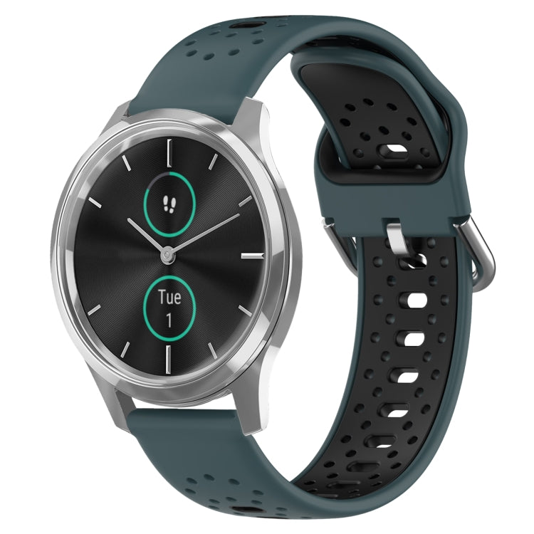 20mm Breathable Two-Color Silicone Watch Band, For Garmin Venu SQ, For Garmin VivoMove Style, For Garmin VivoMove Luxe