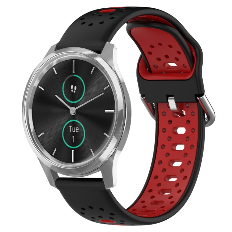 20mm Breathable Two-Color Silicone Watch Band, For Garmin Venu SQ, For Garmin VivoMove Style, For Garmin VivoMove Luxe