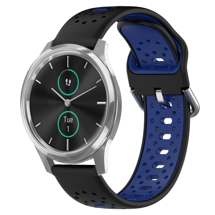 20mm Breathable Two-Color Silicone Watch Band, For Garmin Venu SQ, For Garmin VivoMove Style, For Garmin VivoMove Luxe