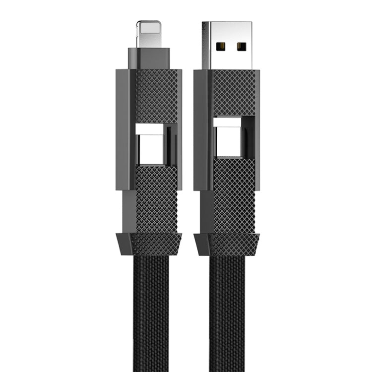 ENKAY ENK-CB134 4-in-1 60W USB-A / Type-C zu 8 Pin / Type-C Nylon Geflochtenes Magnetisches Schnellladekabel, 0,15m, 1,2m