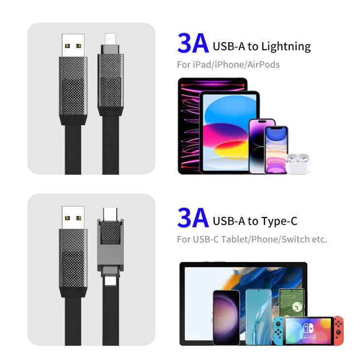 ENKAY ENK-CB134 4-in-1 60W USB-A / Type-C zu 8 Pin / Type-C Nylon Geflochtenes Magnetisches Schnellladekabel, 0,15m, 1,2m