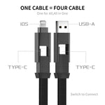 ENKAY ENK-CB134 4-in-1 60W USB-A / Type-C zu 8 Pin / Type-C Nylon Geflochtenes Magnetisches Schnellladekabel, 0,15m, 1,2m