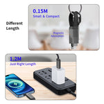 ENKAY ENK-CB134 4-in-1 60W USB-A / Type-C zu 8 Pin / Type-C Nylon Geflochtenes Magnetisches Schnellladekabel, 0,15m, 1,2m
