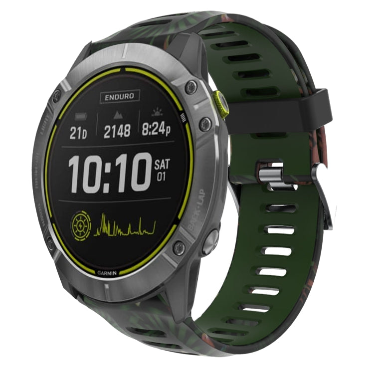 26mm Camouflage Printed Silicone Watch Band, For Garmin Enduro, For Garmin Fenix 6X, For Garmin Fenix 6X Pro, For Garmin Fenix 6X Sapphire, For Garmin Fenix 5X Sapphire, For Garmin Fenix 5X Plus, For Garmin Fenix 3, For Garmin Fenix 3 HR