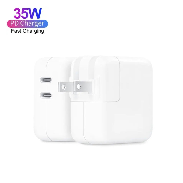 35W PD3.0 USB-C / Typ-C Dual-Port-Ladegerät für iPhone / iPad Serie, US-Stecker, EU-Stecker
