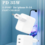 35W PD3.0 USB-C / Typ-C Dual-Port-Ladegerät für iPhone / iPad Serie, US-Stecker, EU-Stecker