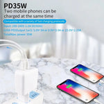 35W PD3.0 USB-C / Typ-C Dual-Port-Ladegerät für iPhone / iPad Serie, US-Stecker, EU-Stecker