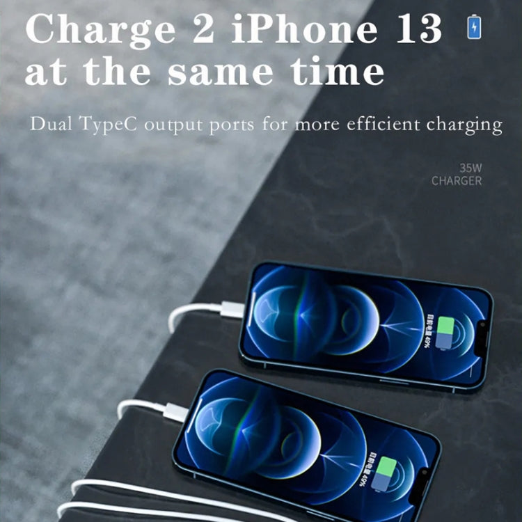 35W PD3.0 USB-C / Typ-C Dual-Port-Ladegerät für iPhone / iPad Serie, US-Stecker, EU-Stecker