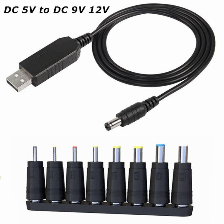 DC 5V zu DC 9V 12V USB-Spannungswandlerkabel mit 1A Step-up-Volt-Transformator Stromreglerkabel mit LED-Anzeige, DC 5V zu DC 9V 12V