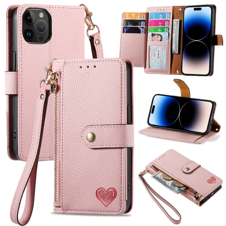 Liebes-Reißverschluss-Lanyard-Leder-Handyhülle, für iPhone 14 Pro Max, für iPhone 7 / 8 / SE 2022, für iPhone 13 Pro Max, für iPhone 13 Pro, für iPhone 13, für iPhone 13 mini, für iPhone 12 mini, für iPhone 12 / 12 Pro