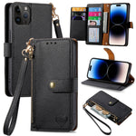 Liebes-Reißverschluss-Lanyard-Leder-Handyhülle, für iPhone 14 Pro Max, für iPhone 7 / 8 / SE 2022, für iPhone 13 Pro Max, für iPhone 13 Pro, für iPhone 13, für iPhone 13 mini, für iPhone 12 mini, für iPhone 12 / 12 Pro