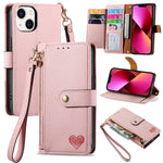Liebes-Reißverschluss-Lanyard-Leder-Handyhülle, für iPhone 14 Pro Max, für iPhone 7 / 8 / SE 2022, für iPhone 13 Pro Max, für iPhone 13 Pro, für iPhone 13, für iPhone 13 mini, für iPhone 12 mini, für iPhone 12 / 12 Pro