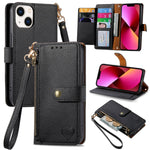 Liebes-Reißverschluss-Lanyard-Leder-Handyhülle, für iPhone 14 Pro Max, für iPhone 7 / 8 / SE 2022, für iPhone 13 Pro Max, für iPhone 13 Pro, für iPhone 13, für iPhone 13 mini, für iPhone 12 mini, für iPhone 12 / 12 Pro