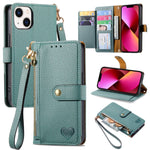 Liebes-Reißverschluss-Lanyard-Leder-Handyhülle, für iPhone 14 Pro Max, für iPhone 7 / 8 / SE 2022, für iPhone 13 Pro Max, für iPhone 13 Pro, für iPhone 13, für iPhone 13 mini, für iPhone 12 mini, für iPhone 12 / 12 Pro