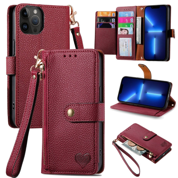 Liebes-Reißverschluss-Lanyard-Leder-Handyhülle, für iPhone 14 Pro Max, für iPhone 7 / 8 / SE 2022, für iPhone 13 Pro Max, für iPhone 13 Pro, für iPhone 13, für iPhone 13 mini, für iPhone 12 mini, für iPhone 12 / 12 Pro