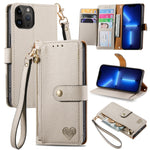 Liebes-Reißverschluss-Lanyard-Leder-Handyhülle, für iPhone 14 Pro Max, für iPhone 7 / 8 / SE 2022, für iPhone 13 Pro Max, für iPhone 13 Pro, für iPhone 13, für iPhone 13 mini, für iPhone 12 mini, für iPhone 12 / 12 Pro