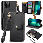 Liebes-Reißverschluss-Lanyard-Leder-Handyhülle, für iPhone 14 Pro Max, für iPhone 7 / 8 / SE 2022, für iPhone 13 Pro Max, für iPhone 13 Pro, für iPhone 13, für iPhone 13 mini, für iPhone 12 mini, für iPhone 12 / 12 Pro