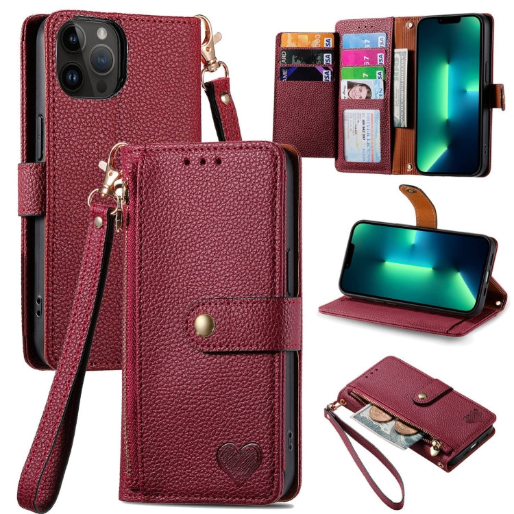 Liebes-Reißverschluss-Lanyard-Leder-Handyhülle, für iPhone 14 Pro Max, für iPhone 7 / 8 / SE 2022, für iPhone 13 Pro Max, für iPhone 13 Pro, für iPhone 13, für iPhone 13 mini, für iPhone 12 mini, für iPhone 12 / 12 Pro