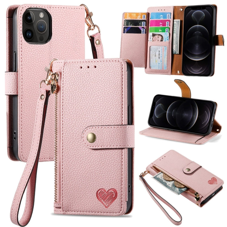 Liebes-Reißverschluss-Lanyard-Leder-Handyhülle, für iPhone 14 Pro Max, für iPhone 7 / 8 / SE 2022, für iPhone 13 Pro Max, für iPhone 13 Pro, für iPhone 13, für iPhone 13 mini, für iPhone 12 mini, für iPhone 12 / 12 Pro