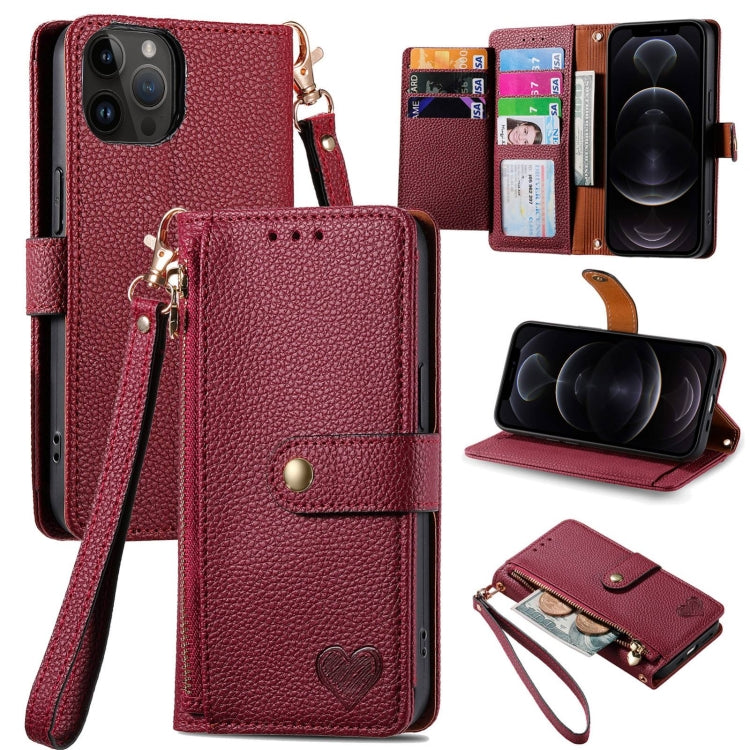 Liebes-Reißverschluss-Lanyard-Leder-Handyhülle, für iPhone 14 Pro Max, für iPhone 7 / 8 / SE 2022, für iPhone 13 Pro Max, für iPhone 13 Pro, für iPhone 13, für iPhone 13 mini, für iPhone 12 mini, für iPhone 12 / 12 Pro