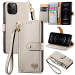 Liebes-Reißverschluss-Lanyard-Leder-Handyhülle, für iPhone 14 Pro Max, für iPhone 7 / 8 / SE 2022, für iPhone 13 Pro Max, für iPhone 13 Pro, für iPhone 13, für iPhone 13 mini, für iPhone 12 mini, für iPhone 12 / 12 Pro