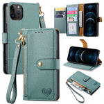 Liebes-Reißverschluss-Lanyard-Leder-Handyhülle, für iPhone 14 Pro Max, für iPhone 7 / 8 / SE 2022, für iPhone 13 Pro Max, für iPhone 13 Pro, für iPhone 13, für iPhone 13 mini, für iPhone 12 mini, für iPhone 12 / 12 Pro